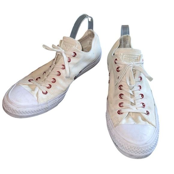 Converse Chuck Taylor‎ All Star Unisex M/12 W/14 Cream Heart Lined Shoes 163283C - Picture 1 of 9